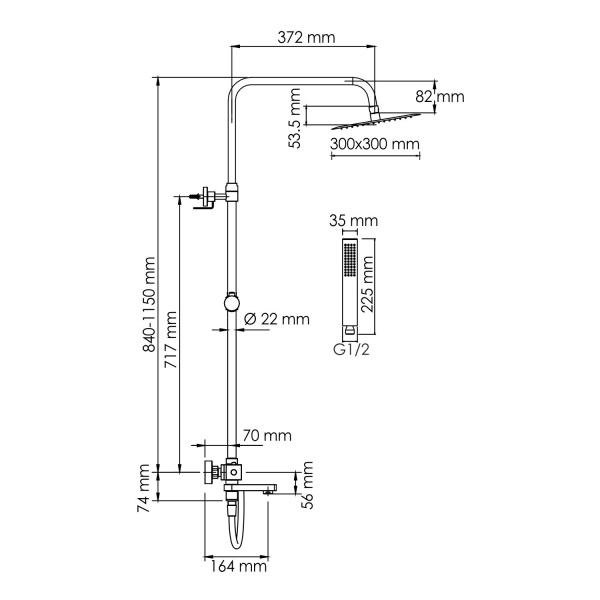 A199.118.103.087.CH Thermo Душевой комплект WasserKRAFT с термостатическим смесителем