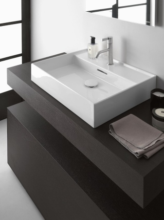 Подвесная раковина Kartell by laufen 60х46х12 см, 1 отверстие для смесителя, SaphirKeramik, с отв. под смеситель 8.1033.3.000.104.1