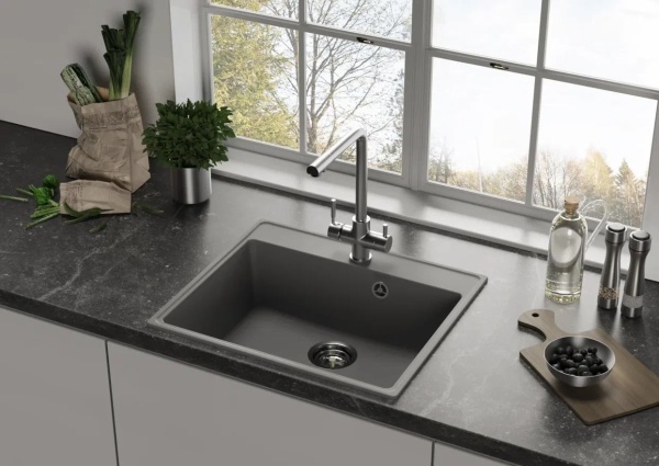 Кухонная мойка Ulgran Quartz Forte 580-05, бетон