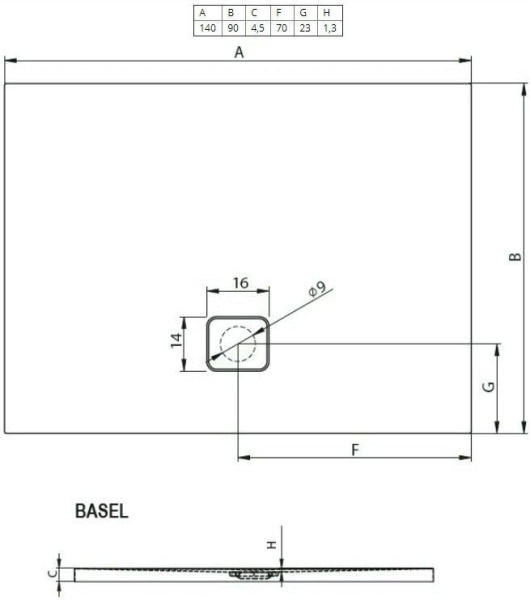 Душевой поддон Riho Basel 418 DC281600000000S 140x90