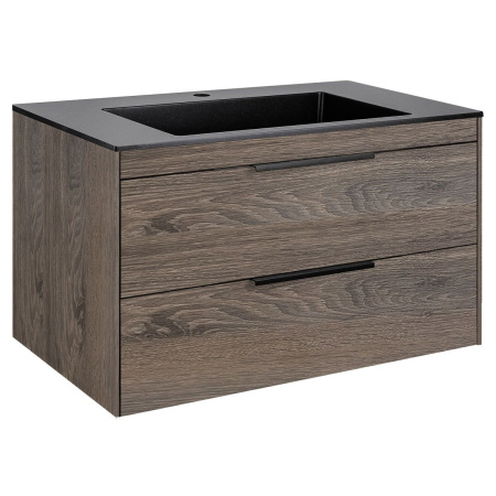 Тумба под раковину Vincea Chiara 2D 800 подвесная, 2 выкатных ящика soft-close, R.Oak