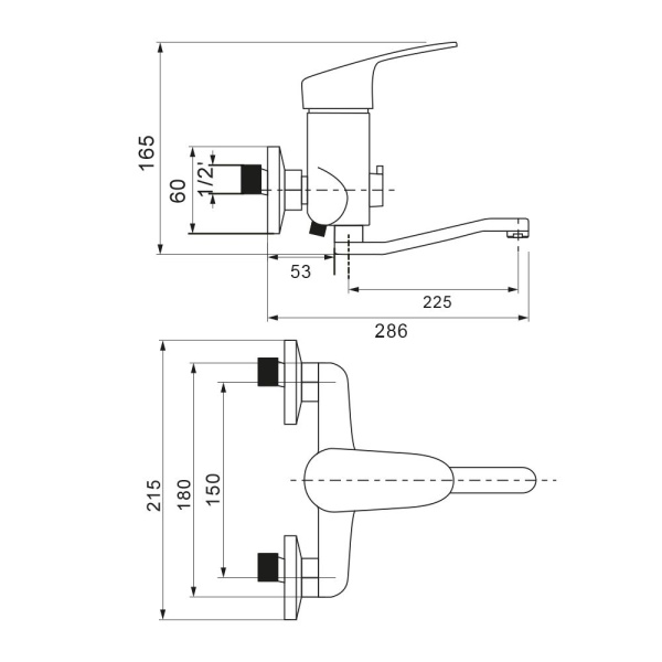 Смеситель для ванны WesnaArt OCEAN OCE12-321, хром