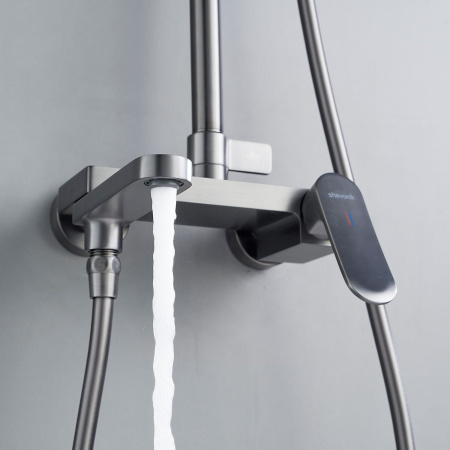 Душевая система Shevanik S4536T, оружейная сталь