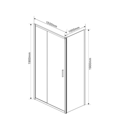 Душевой уголок Vincea Garda VSR-1G1015CH, 1500*1000, хром, стекло шиншилла