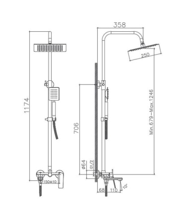 Душевая система Haiba HB24533-3