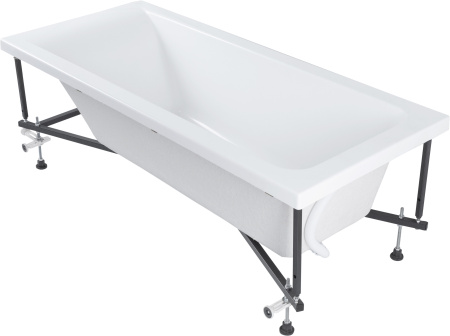 Акриловая ванна STWORKI Стокгольм 165x70 см, встраиваемая, белая, с каркасом