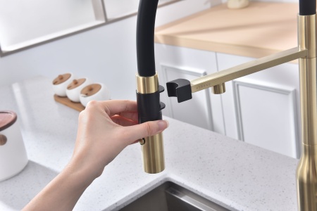 Смеситель для кухни MAGNETO ONE, светлое золото, Ma213188-LG, Paulmark