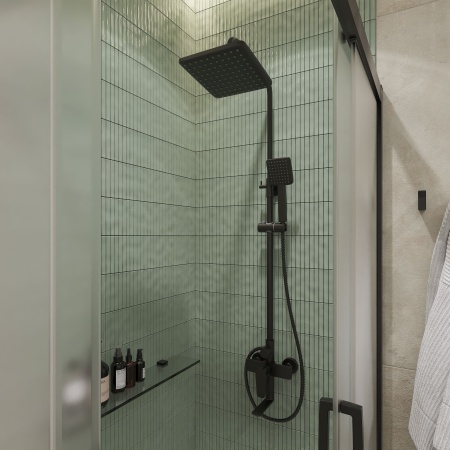 Полка STWORKI Glass Shelf 60 полкодержатели черные