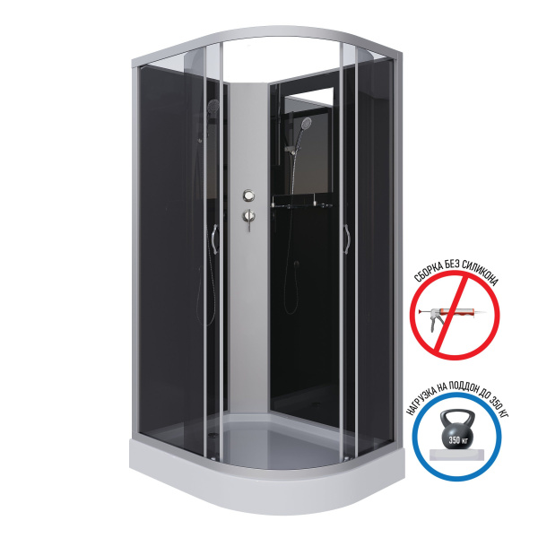 Душевая кабина Niagara Classic NG-3512-14LBK 120х80х200, низкий поддон 13 см, стекло тонированное