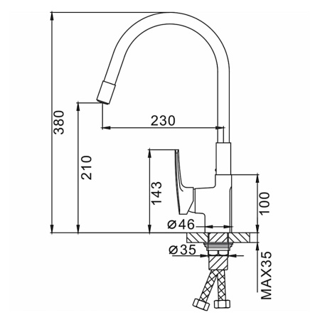 Смеситель для кухни с гибким изливом FRAP F4453-03, белый