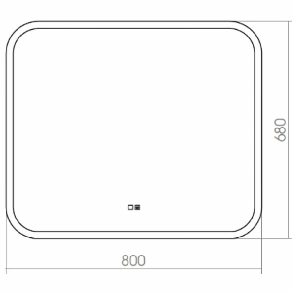 Зеркало Silver Mirrors Stiv 800x680 ФР-00001503 со встроенным светильником, сенсорный выключатель, подогрев