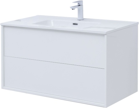 Тумба под раковину Aquanet Lino 80 (Flat) белый глянец