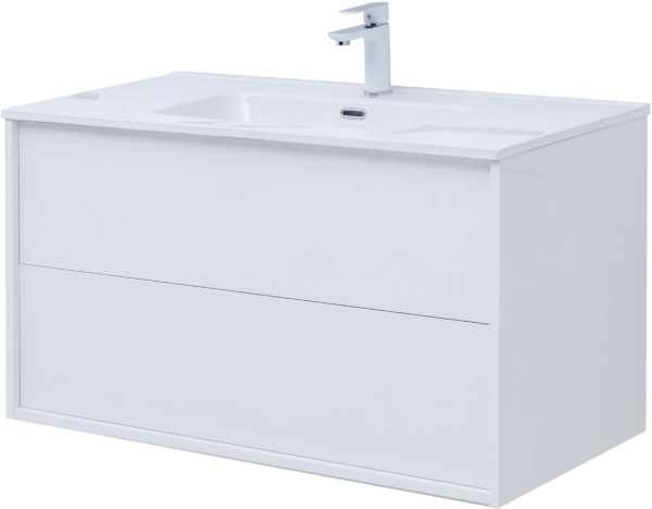 Тумба под раковину Aquanet Lino 80 (Flat) белый глянец