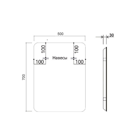 Зеркало Vincea LED VLM-3VC500B 500х700 c сенсорным выключателем и диммером