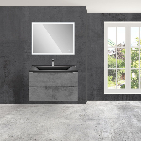 Тумба под раковину Vincea Mia 750 подвесная, 2 выкатных ящика soft close, Beton