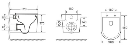 Унитаз с инсталляцией WeltWasser MARBERG 410 + NESENBACH 004 GL-WT + MAR 410 SE