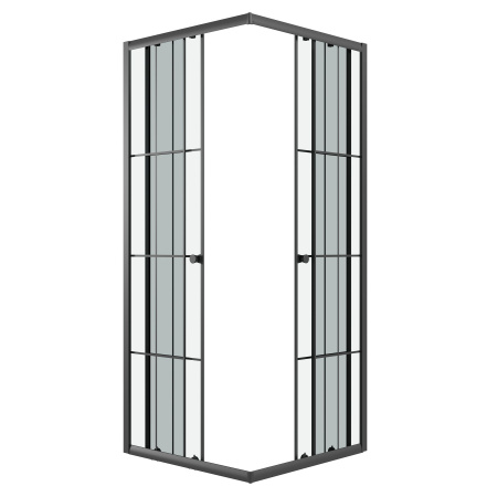 Душевое ограждение Niagara Eco NG-1008-14QKL (80х80х190) квадрат,раздвижное,черный,стекло клетка