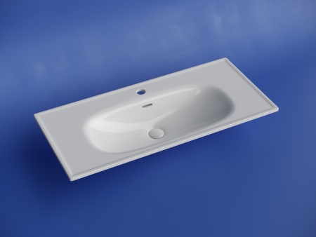 Раковина накладная Ceramicanova Сабо (Sabo) с отверстием под смеситель 1000x460x130 белый