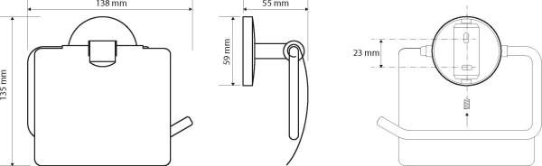 Держатель туалетной бумаги с крышкой Bemeta Alfa 102512012