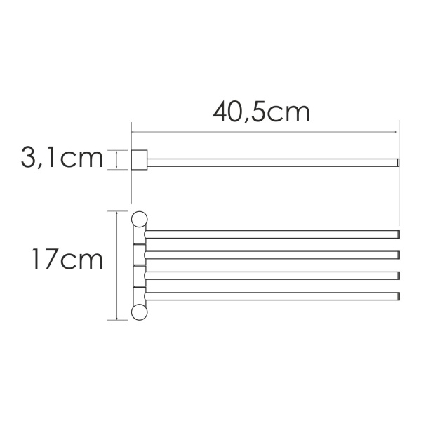 Держатель полотенец четверной WasserKRAFT  K-1034N