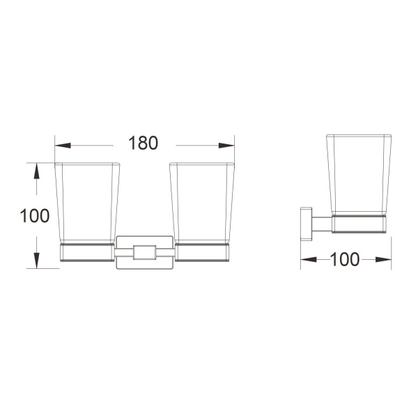 Стакан для ванной комнаты двойной Shevanik SG5622G, золотой сатин