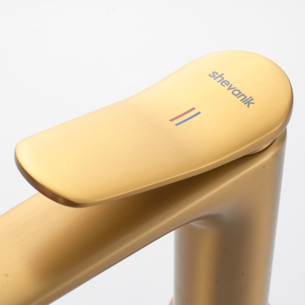 Смеситель для раковины Shevanik S4701G, золотой сатин