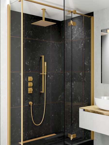 Встраиваемая душевая система с термостатом TIMO Selene SX-2229/17SM, матовое золото