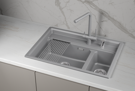Мойка для кухни Granula Kitchen Space 7302i алюминиум, 73х51 см, прямоугольная