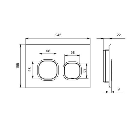 Клавиша смыва IDDIS чёрная Uniglass 001 UNG01BCi77