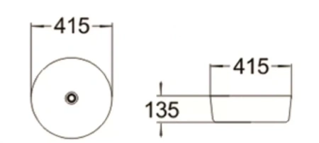 Раковина керамическая (накладная)  SantiLine SL-1054MB