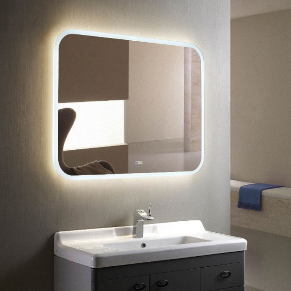 Зеркало Silver Mirrors Stiv 800x680 ФР-00001503 со встроенным светильником, сенсорный выключатель, подогрев