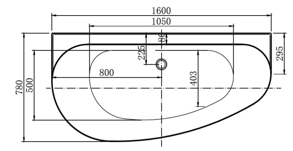Акриловая ванна Allen Brau Priority 5 В 160x78 2.31005.21B белый матовый