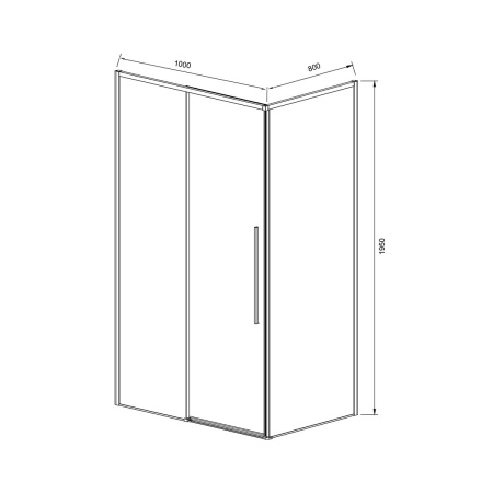 Душевой уголок Vincea Slim-N VSR-4SN9010CL, 1000*900, хром, стекло прозрачное
