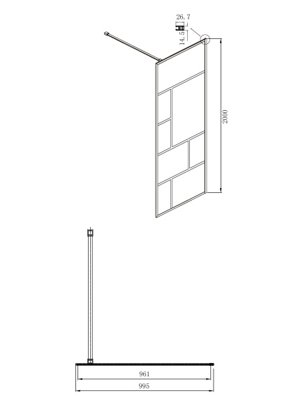 Душевая перегородка Ambassador Walk-in 15031213 1000x2000