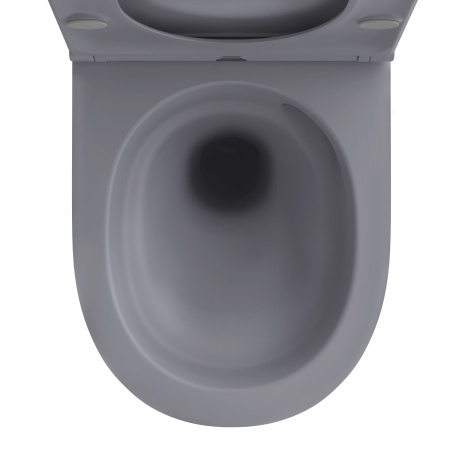Безободковый подвесной унитаз в наборе 2 в 1: чаша подвесного унитаза, быстросъемное сиденье микролифт, цвет матовый серый Wellsee Croquis 182614001