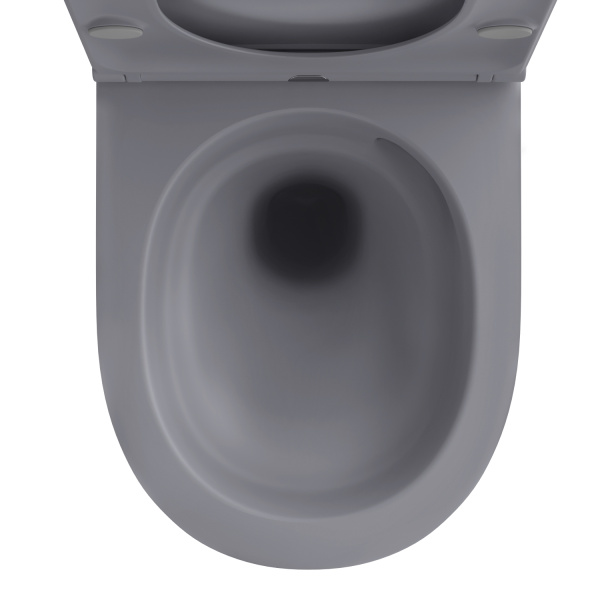 Безободковый подвесной унитаз в наборе 2 в 1: чаша подвесного унитаза, быстросъемное сиденье микролифт, цвет матовый серый Wellsee Croquis 182614001