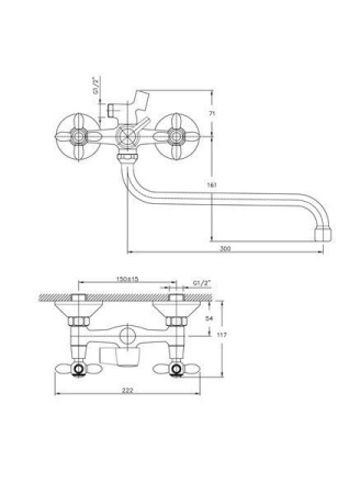 Смеситель для ванны Haiba HB2227