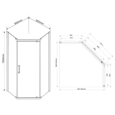 Душевой уголок Vincea Stresa VSP-1S900CL, 900*900, хром, стекло прозрачное
