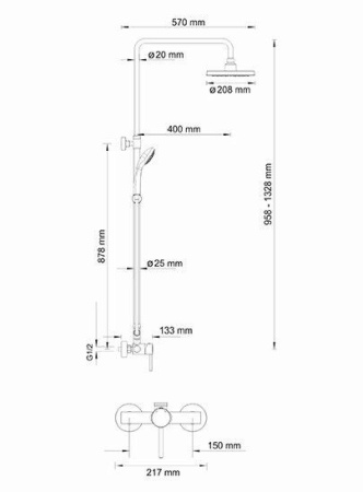 Душевой комплект WasserKRAFT A12202