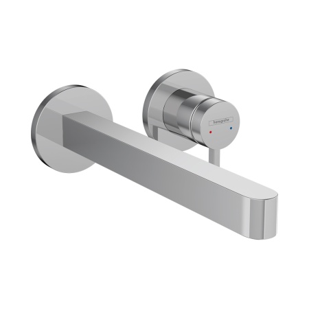 Hansgrohe Finoris Смеситель для раковины однорычажный скрытого монтажа настенный с изливом 22.8 см белый матовый 76050700