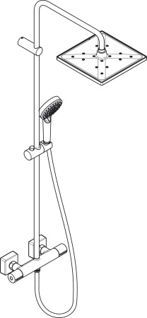 Hansgrohe Vernis Shape Душевая система Showerpipe 240 1 jet EcoSmart с термостатом черный матовый 26429670