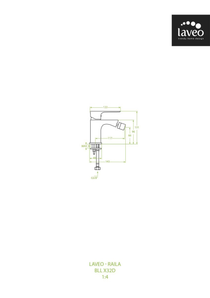 Смеситель для биде Laveo Raila BLL_732D черный