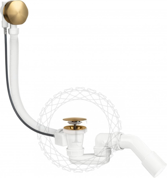 Сифон для ванны полуавтоматический FILARETE FL80 (золотой брашированный)