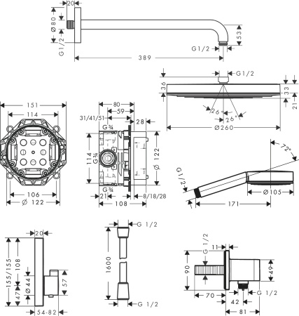 Hansgrohe Isiflex Душевой шланг 160 см черный матовый 28276670