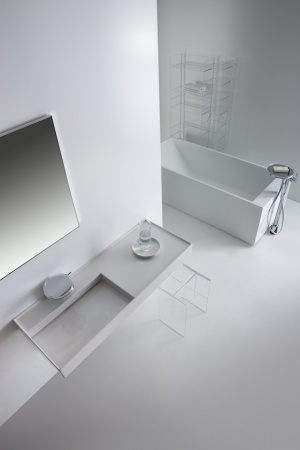 Подвесная раковина Kartell by laufen 120х46х12 см, столешница, правая полка, 3 отв. для смесит, SaphirKeramik 8.1333.2.000.108.1