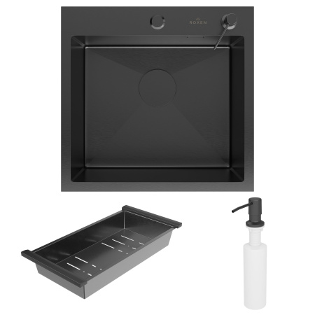 Кухонная мойка Roxen Simple 50 PVD (графит)