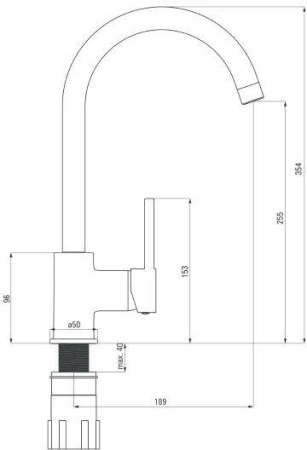 Смеситель для мойки Deante Milin BEU_B62M черный