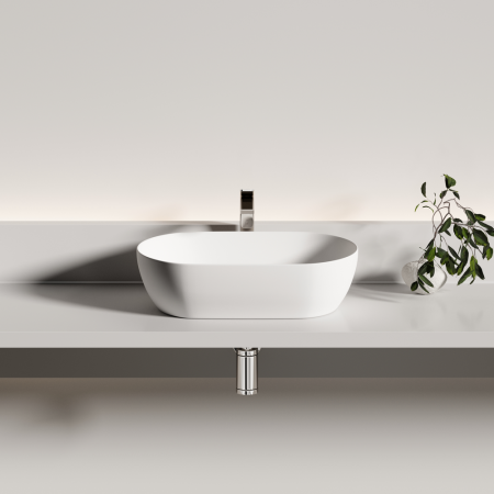 Раковина Ceramicanova Твист (Twist) накладная овальной формы 500x300x140 белый матовый CN12001MW