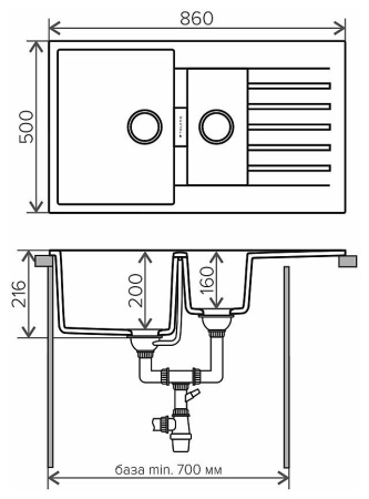 Кухонная мойка TOLERO Loft TL-860 №102 Сафари