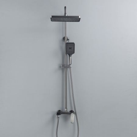 Душевая система Shevanik S4536T, оружейная сталь